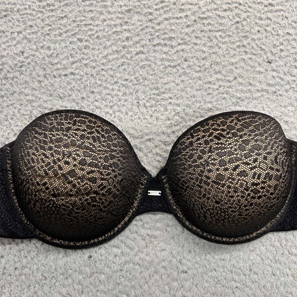 Maidenform STrapless Pushup Bra 38C Push Up Bra 5841 Black - Picture 1 of 8